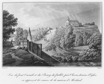 View of the Cacault Bridge and the Village of Pallet, Near Clisson, Ruins of the House of Abelard, Illustration from 